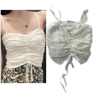 Zara camisole top daisy floral draped straps elastic small